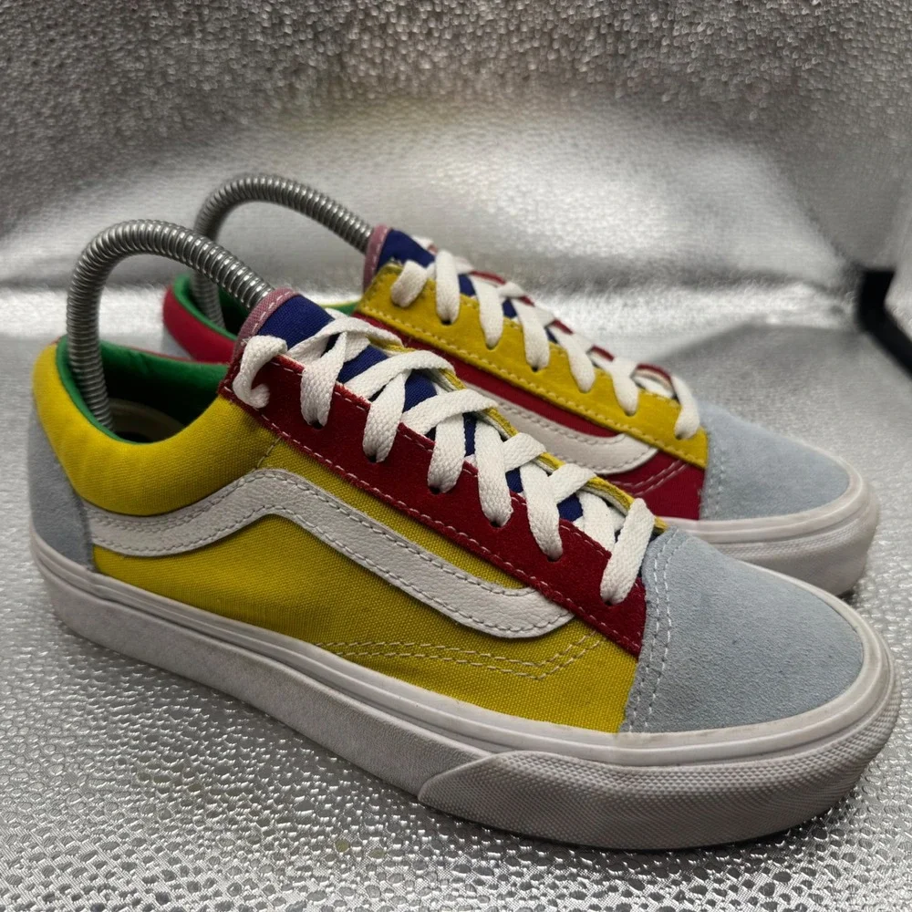 Size 7 Vans Old Skool Sneakers Womens Multi Color Excellent Colorblock Suede